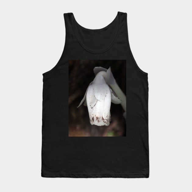 Monotropa uniflora (Indian pipe plant) flower close-up Tank Top by SDym Photography